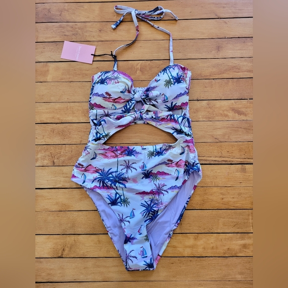 Juicy couture tropical cut out one piece swimsuit NWT - Picture 1 of 7